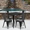 Flash Furniture Commercial Grade 31.5" Square Black Metal Indoor-Outdoor Table Set with 4 Stack Chairs